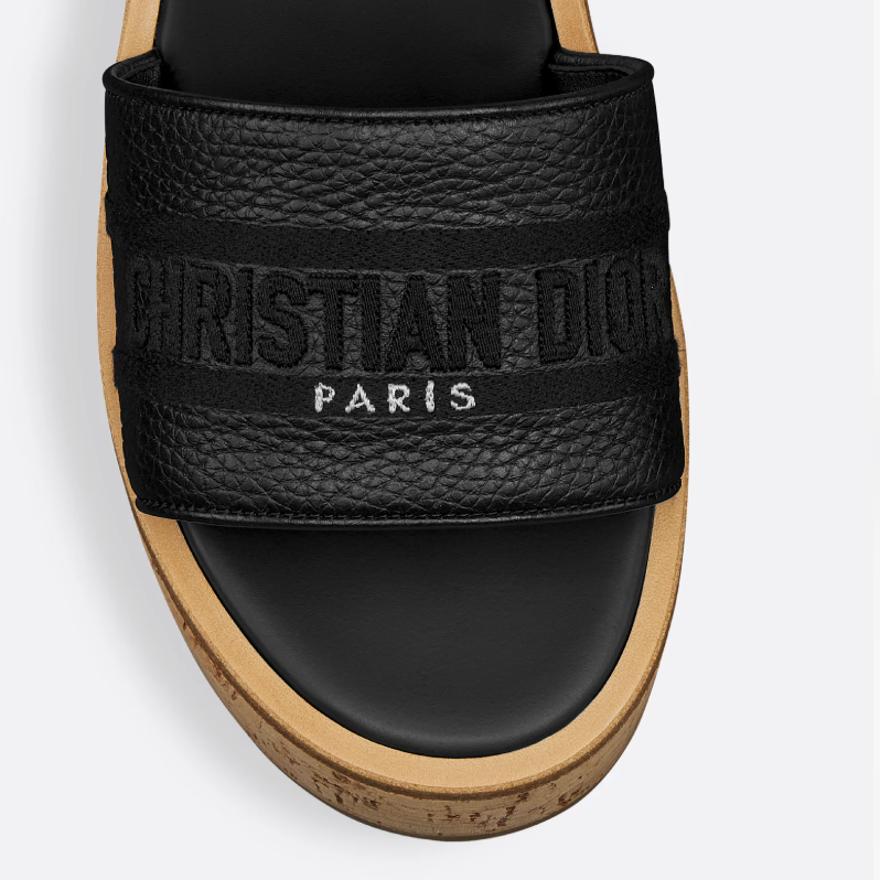 Dior Dway Platform Slide Black Grained Calfskin 3