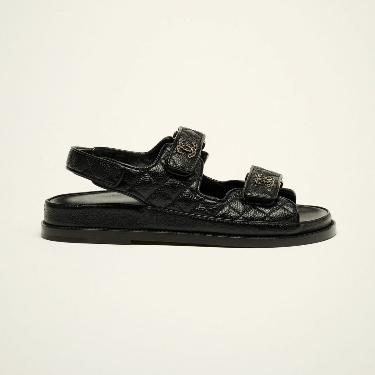 Chanel Sandals - Grain Leather Black 1