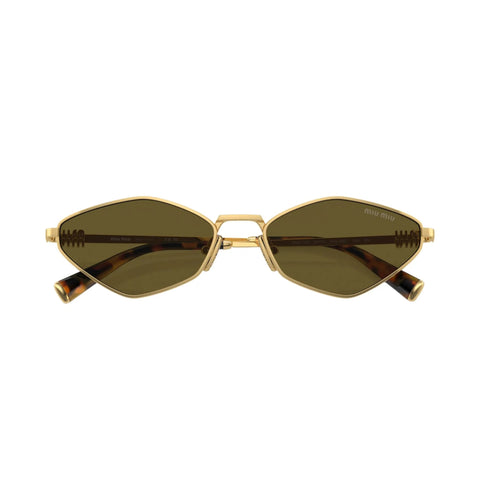 Miu Miu Eyewear Logo-Lettering Geometric-Frame Sunglasses