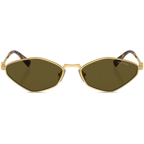 Miu Miu Eyewear Logo-Lettering Geometric-Frame Sunglasses