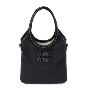 Miu Miu Lvy Mini Leather Tote Bag Black
