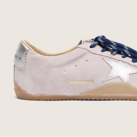 Women's True-Star In Pastel Pink Suede With Silver Star And Heel Tab