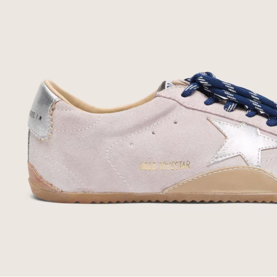 Women's True-Star In Pastel Pink Suede With Silver Star And Heel Tab 2