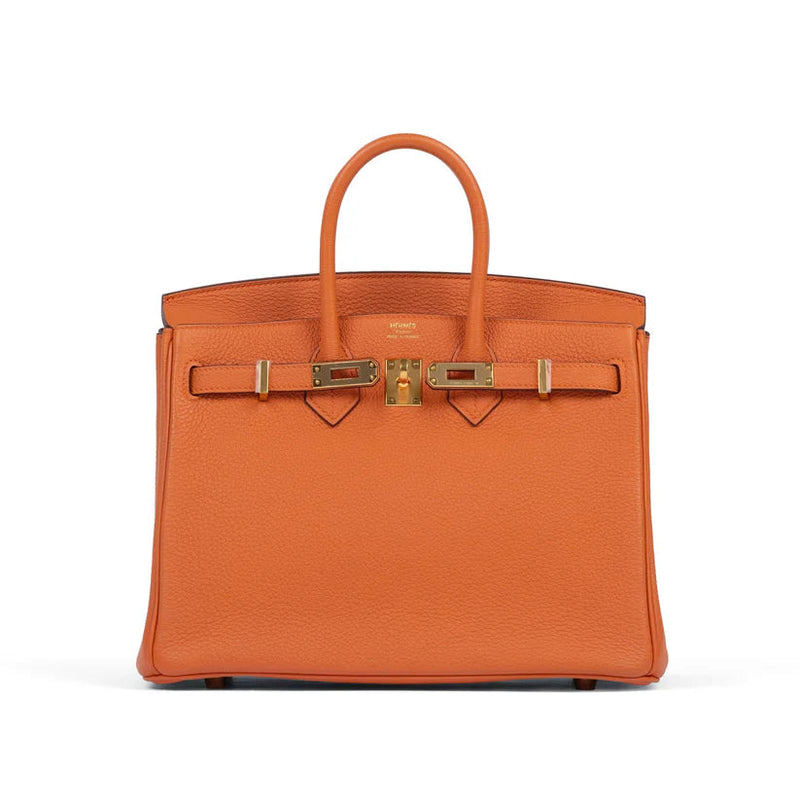 Hermes Birkin 25 Orange in Togo Leather with Gold Hardware 6