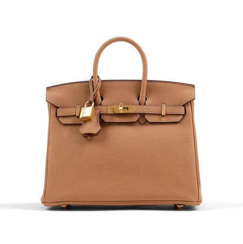 Hermès Birkin 25 Biscuit in Togo Leather With Gold Hardware