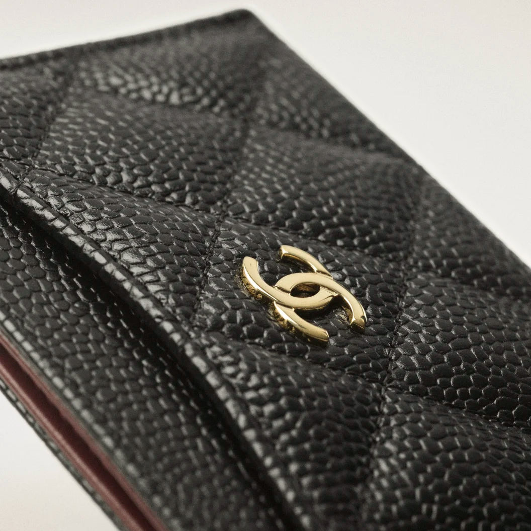 Chanel Classic Card Holder Grained Calfskin & Gold-Tone Metal Black 2