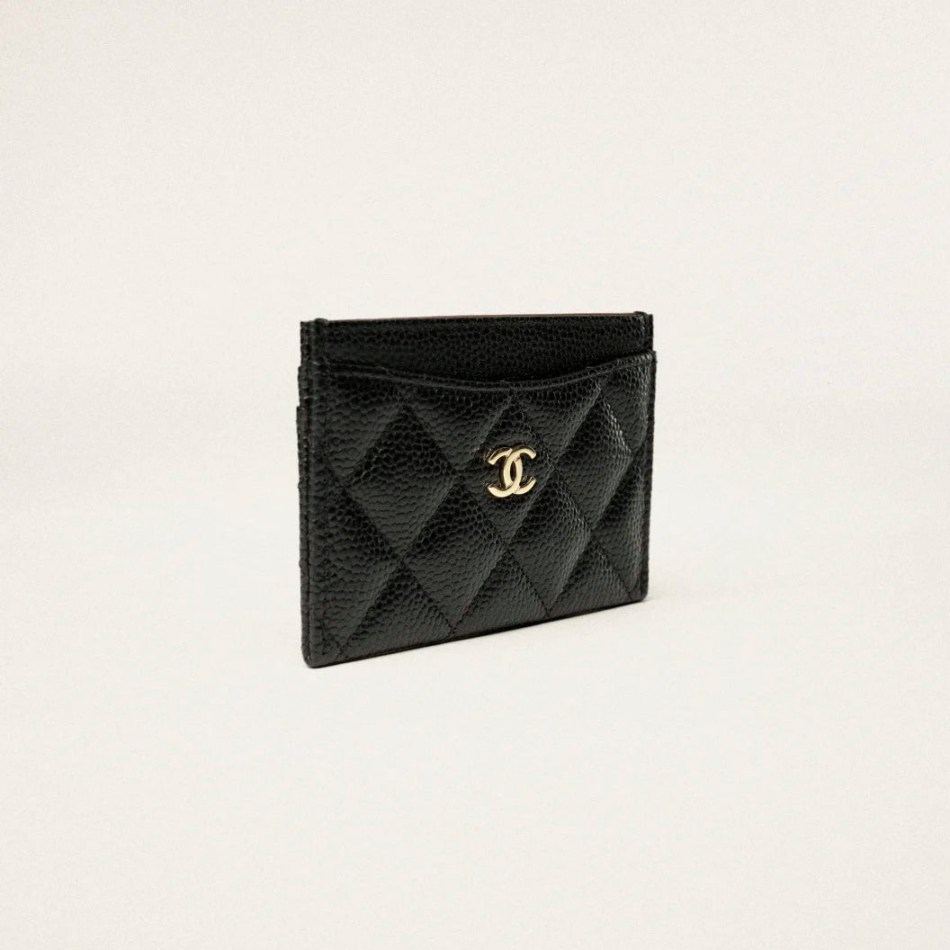 Chanel Classic Card Holder Grained Calfskin & Gold-Tone Metal Black 4