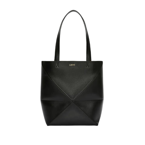 Loewe Medium Puzzle Fold Tote In Shiny Calfskin