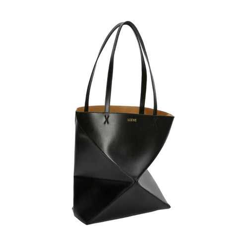 Loewe Medium Puzzle Fold Tote In Shiny Calfskin
