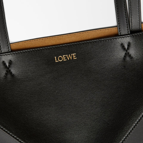 Loewe Medium Puzzle Fold Tote In Shiny Calfskin