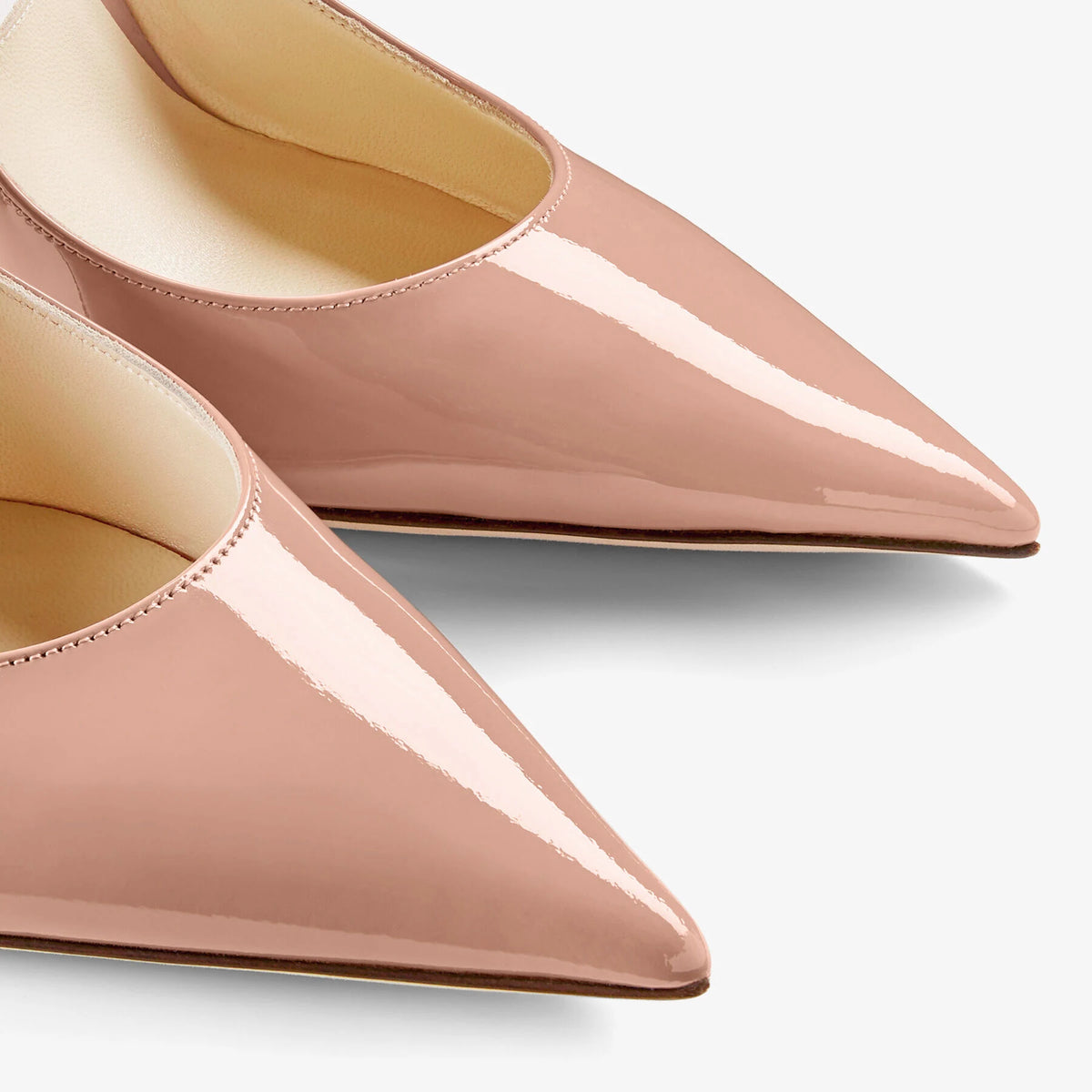 Jimmy Choo Ballet Pink Patent Leather Mules With Crystal Strap 4