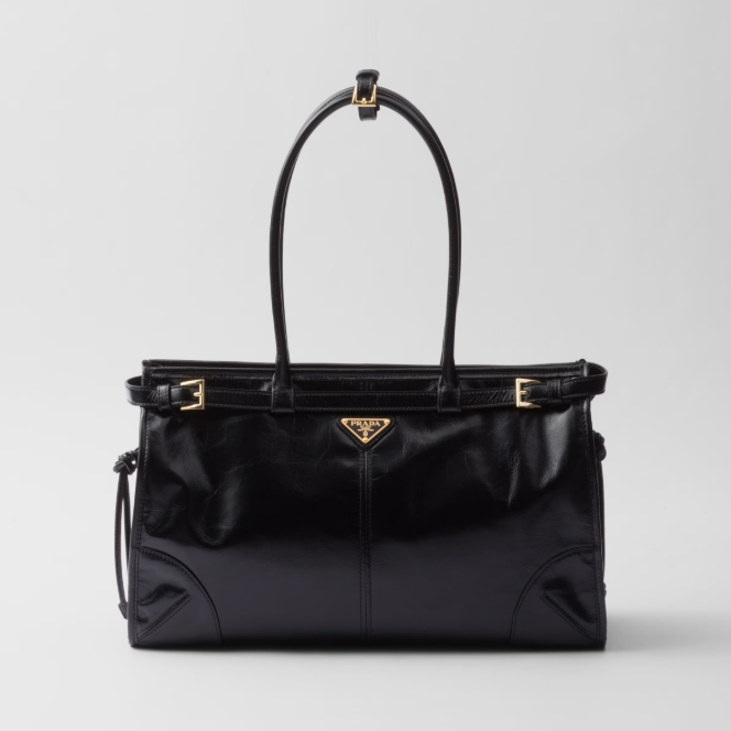 Prada Black Bonnie Large Leather Handbag