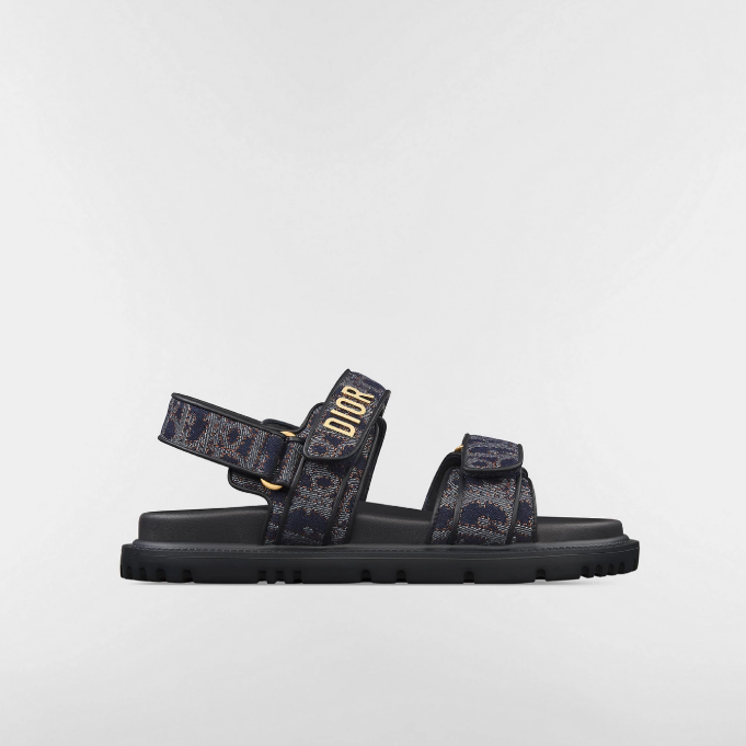 Dior Blue and Tobacco Brown Oblique Denim with Contrasting Topstitching 4