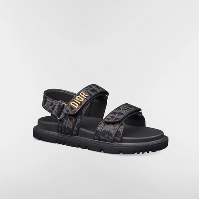 Dior Blue and Tobacco Brown Oblique Denim with Contrasting Topstitching