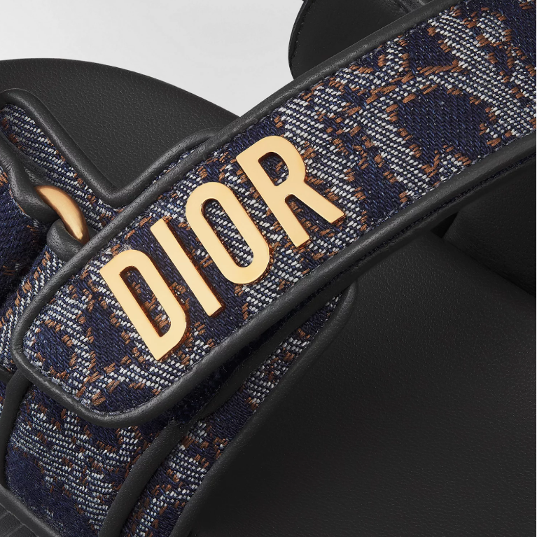 Dior Blue and Tobacco Brown Oblique Denim with Contrasting Topstitching 2