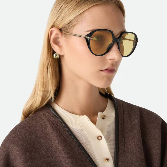 Bottega Veneta Sunglasses Featuring Sculptural Gold Drop Pendants 4