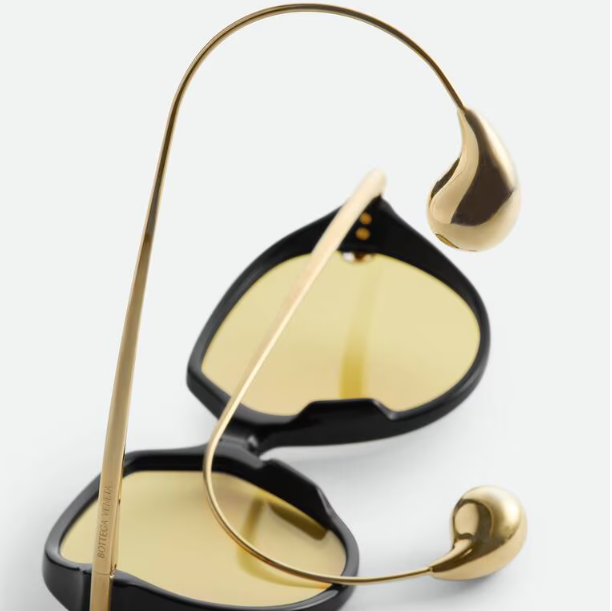 Bottega Veneta Sunglasses Featuring Sculptural Gold Drop Pendants 2