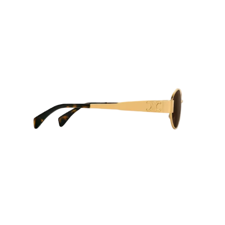 Celine Oval Gold Metal Frame Sunglasses With Brown Gradient Lenses 3