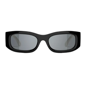 Chanel Two-Tone Black And White Rectangular Sunglasses With CC Logo
