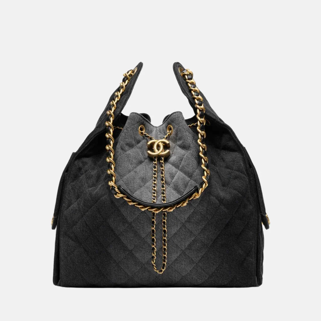 Chanel 25 Large Handbag Washed Denim And Gold-Tone Metal 1