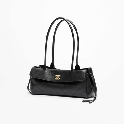 Chanel Tote, Grained Calfskin & Gold-Tone Metal, Black
