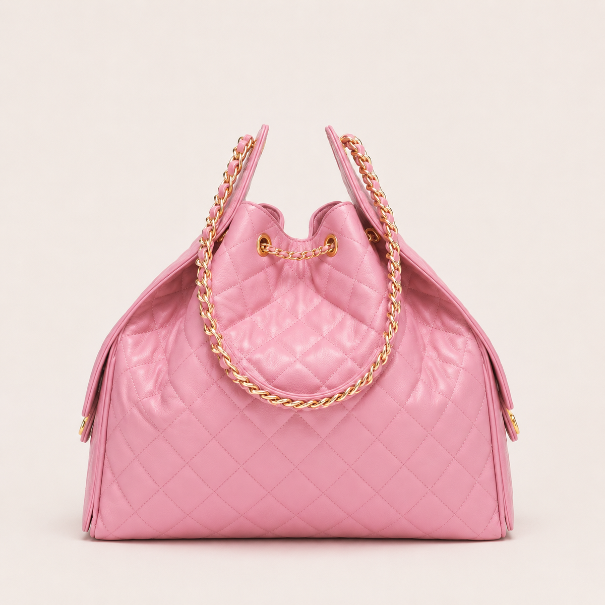 Chanel 25 Large Handbag Gold-Tone Metal Light Pink 2