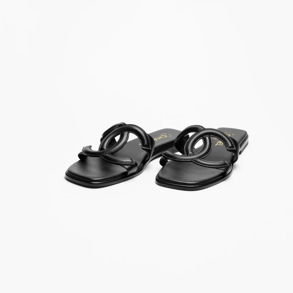 Chanel CC Logo Flat Mules 2