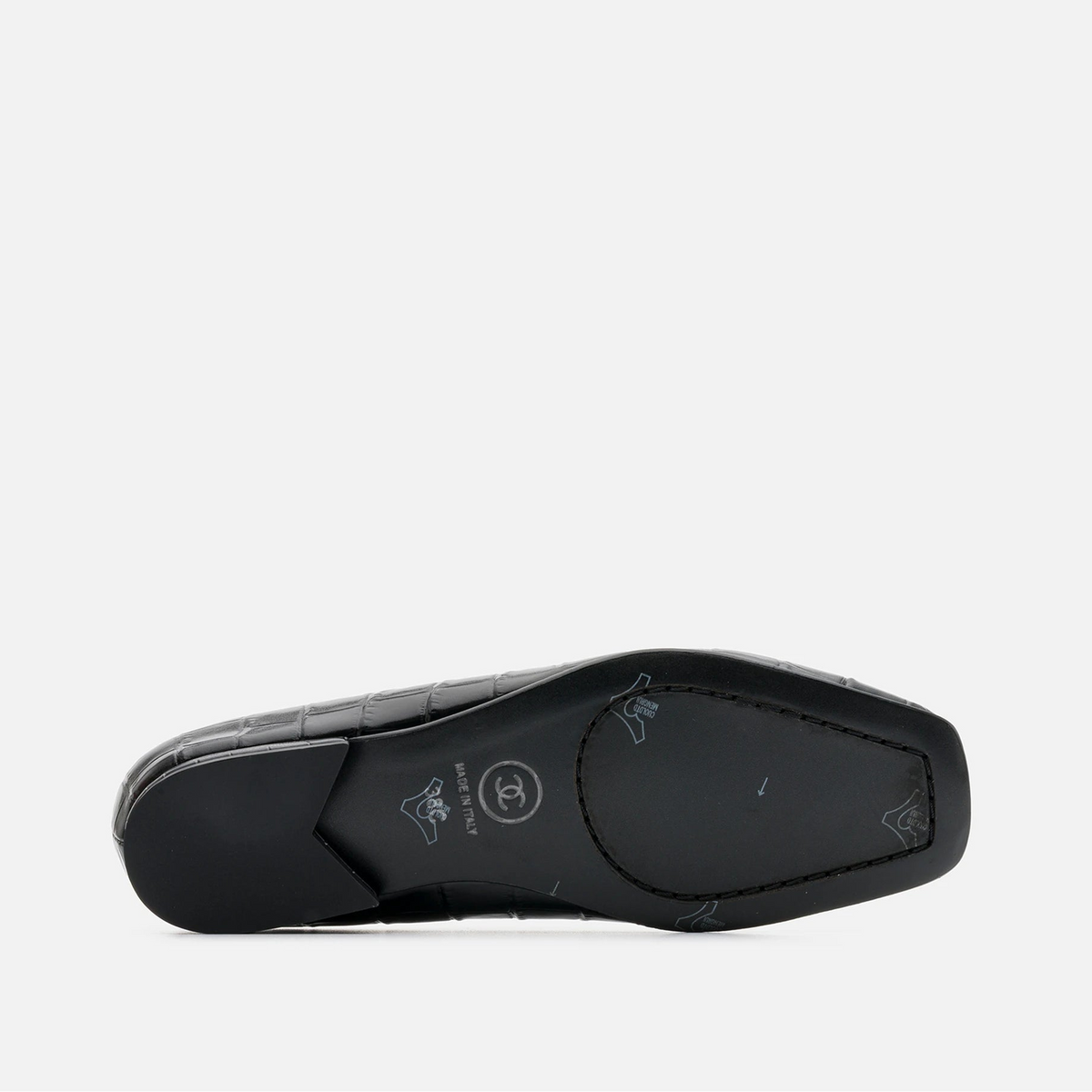 Chanel Crocodile-Embossed Ballet Flats Featuring A  Distinctive Square Toe 3