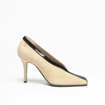 Chanel Suede Kidskin & Patent Calfskin Pumps