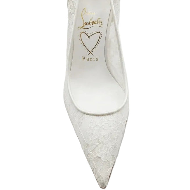 Christian Louboutin Follies Lace & Leather Pointed-Toe Pumps 3