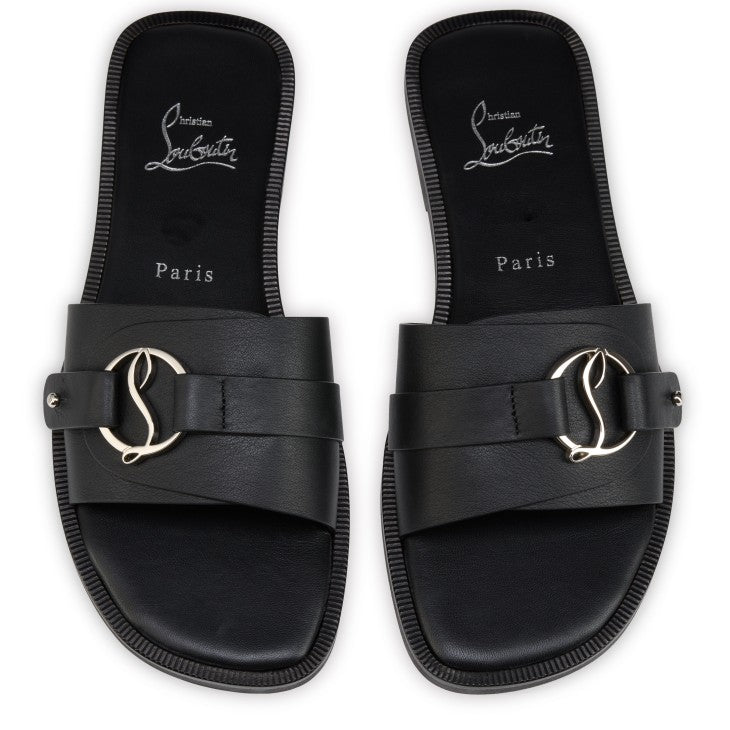 Christian Louboutin Her In Roma Flat Mules In Black 4