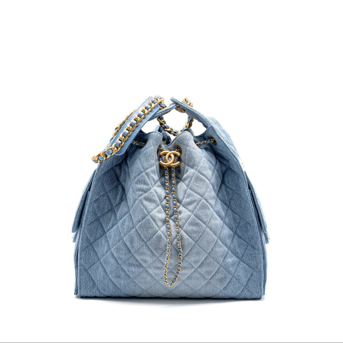 Chanel Denim Bag, 25 cm, Blue Color, With a Gold Chain 1