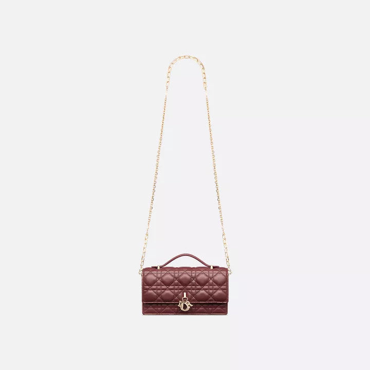 Dior Burgundy Cannage Bag with Gold Accents 5