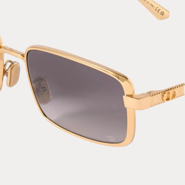 Dior Cannage Gold Rectangular Sunglasses 3