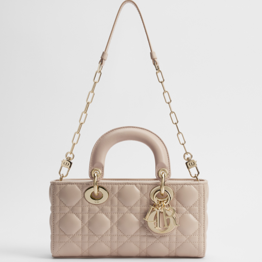 Dior Lady Small Bag Sheepskin With a Soft Beige Cannage Patter 2