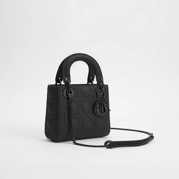 Dior Mini Lady Bag Black Ultramatte Cannage Calfskin 2