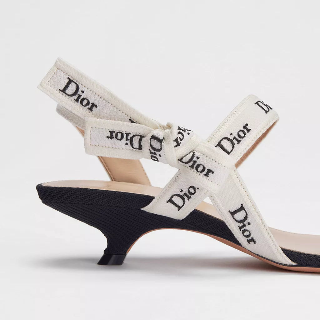 Dior Sandal with J'Adior Straps Black Embroidered Cotton 4