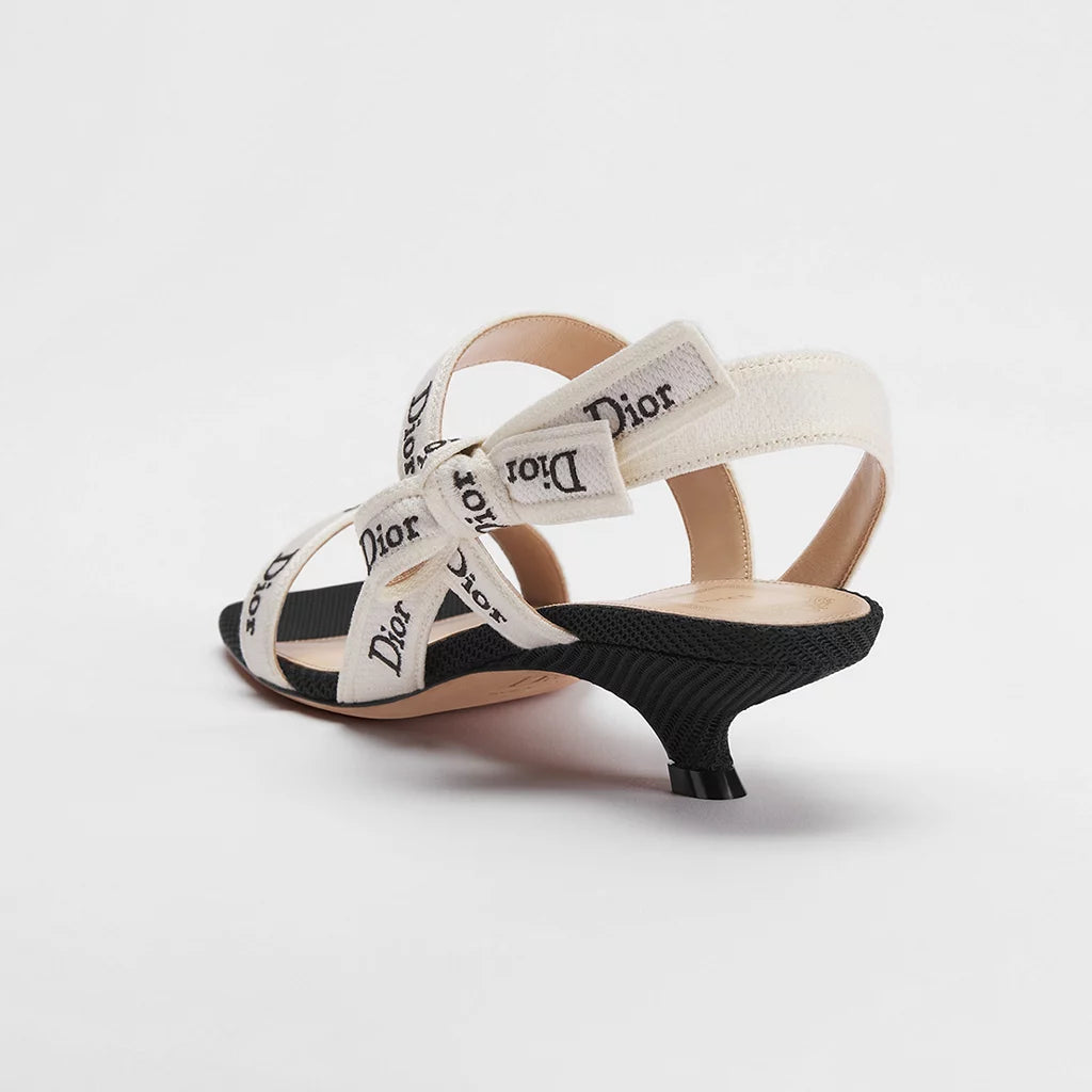 Dior Sandal with J'Adior Straps Black Embroidered Cotton 3