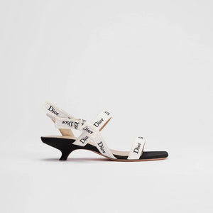 Dior Sandal with J'Adior Straps Black Embroidered Cotton