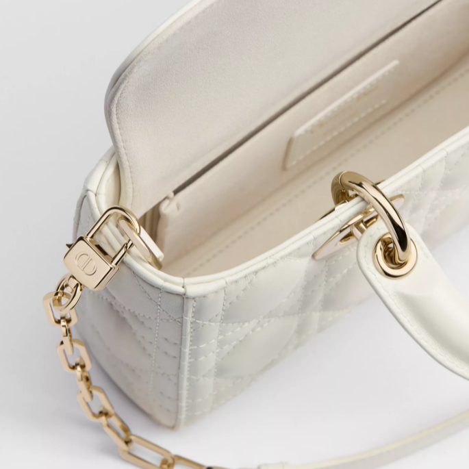 Dior Small Lady D-Joy Bag Latte Cannage Lambskin 4
