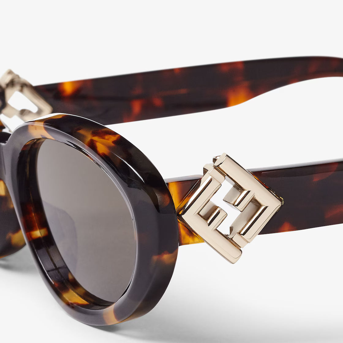 Fendi FF Diamonds Oval Sunglasses For Women - Brown 2