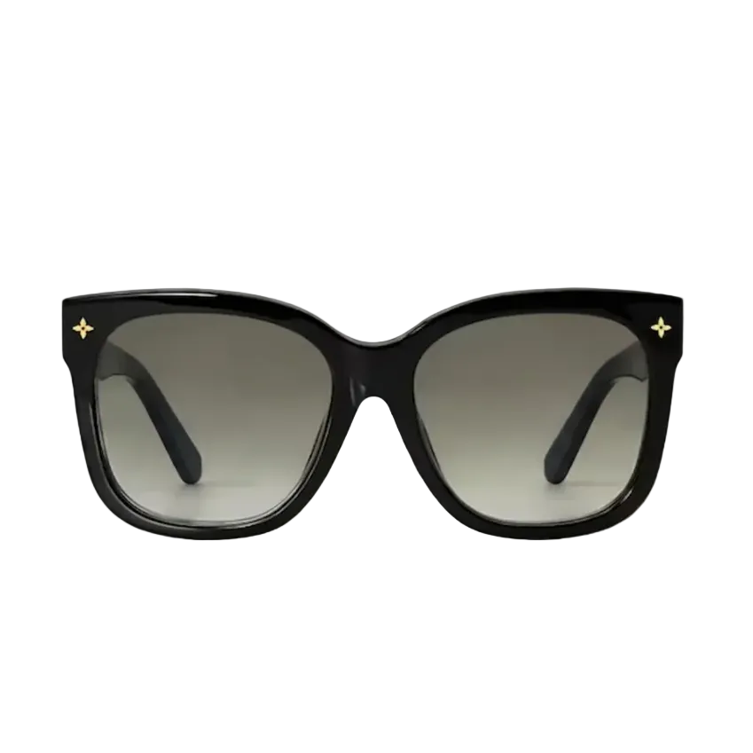 Louis Vuitton Luxury Oversized Sunglasses In Black With Gold Emblem Accent 1