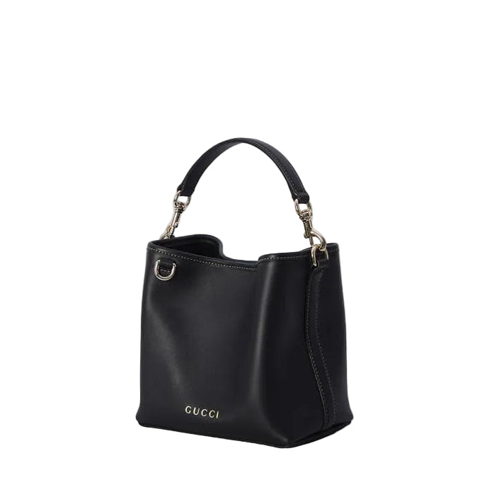Gucci Black GG Emblem Mini Bucket Bag