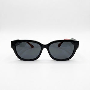 Gucci GG Square Sunglasses With Signature Green And Red Temples