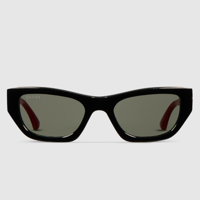 Gucci Sunglasses Shiny Black Acetate Cat-Eye Style 1