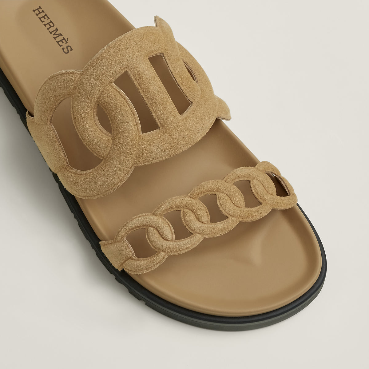 Hermès Extra Sandal In Beige Suede Goatskin 3