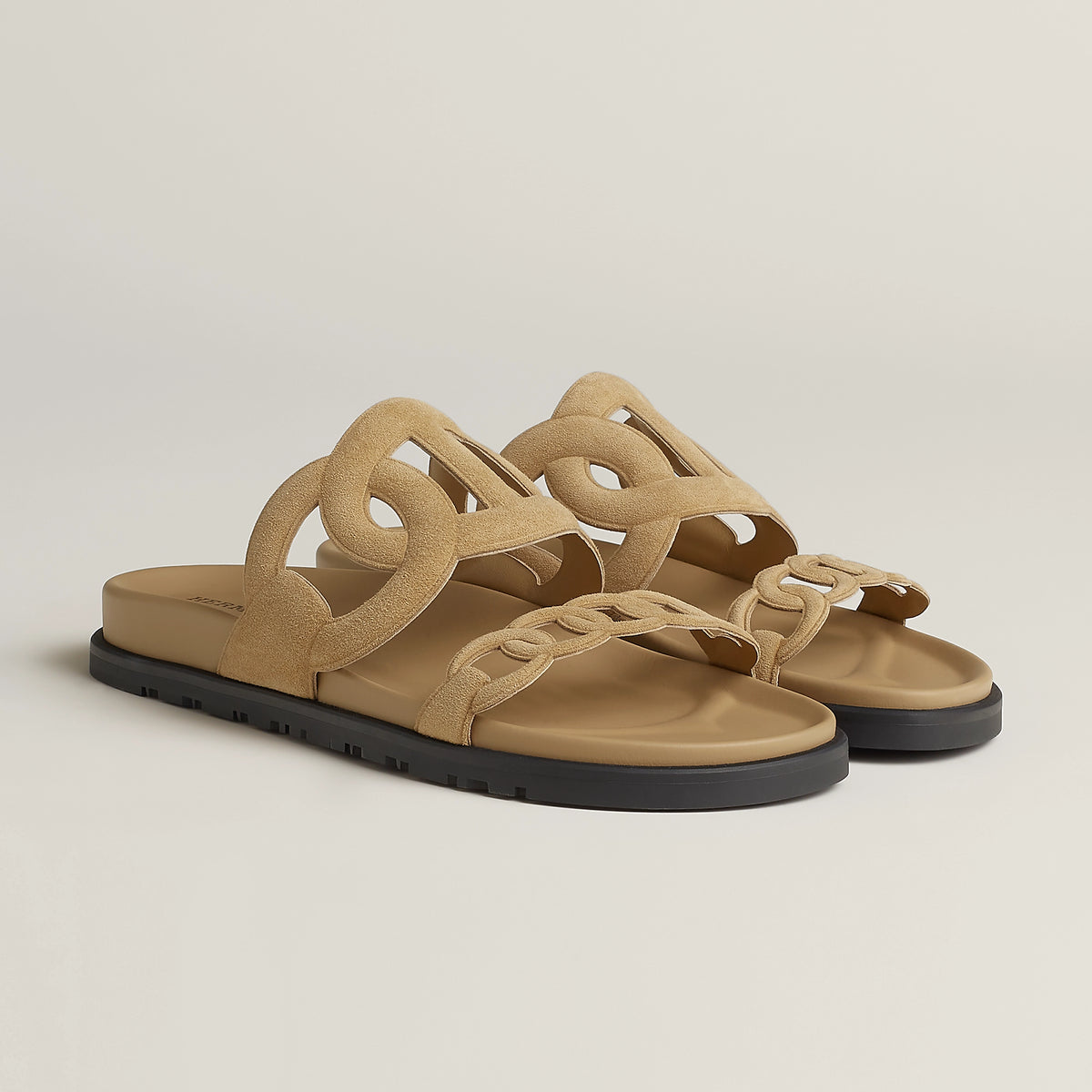 Hermès Extra Sandal In Beige Suede Goatskin 1