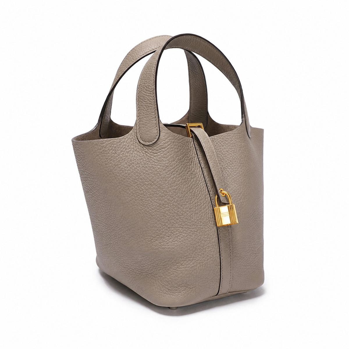 Hermès Lock 18 Taurillon Clemence Etoupe With Gold Hardware Bag 3