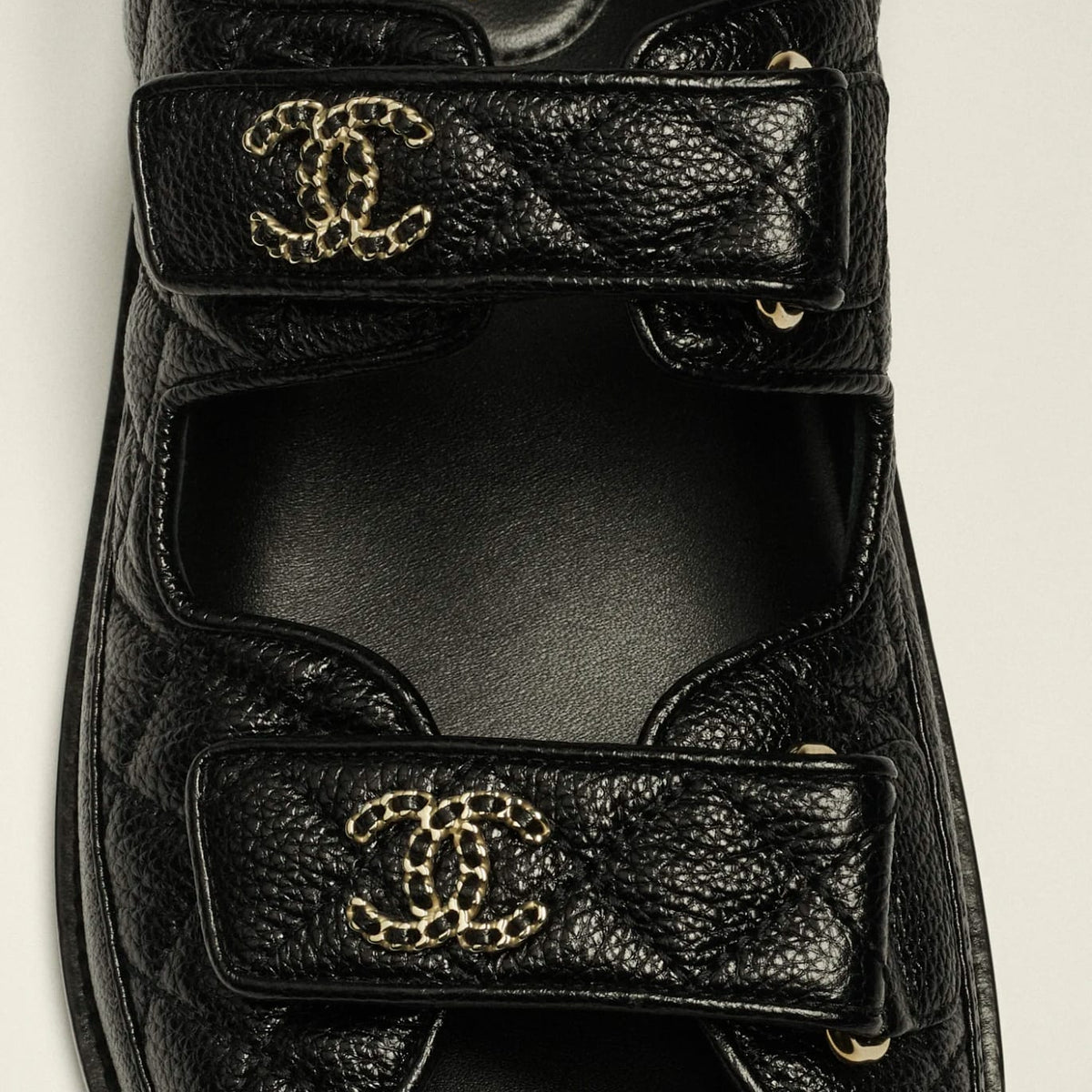 Chanel Sandals - Grain Leather Black 2