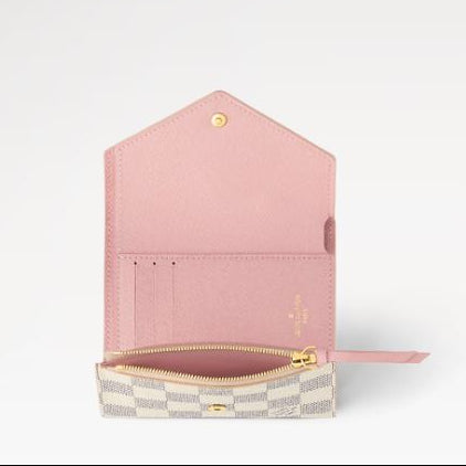 LV Designer Rose Lined Small Wallet in Classic Azur Canvas 2